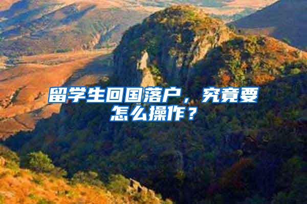 留学生回国落户，究竟要怎么操作？