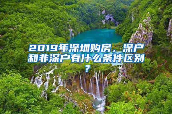 2019年深圳购房，深户和非深户有什么条件区别？