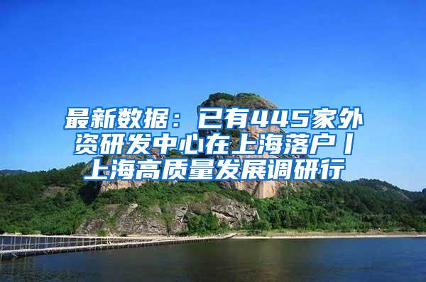 最新数据：已有445家外资研发中心在上海落户丨上海高质量发展调研行