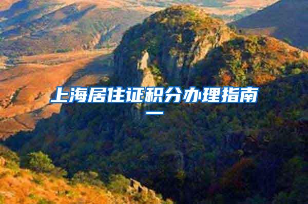 上海居住证积分办理指南一