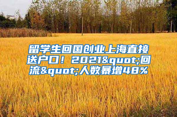 留学生回国创业上海直接送户口！2021"回流"人数暴增48%