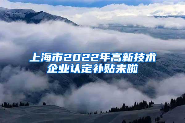 上海市2022年高新技术企业认定补贴来啦