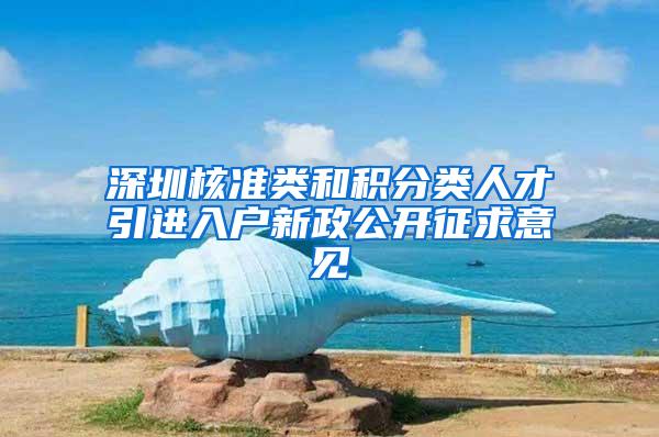 深圳核准类和积分类人才引进入户新政公开征求意见