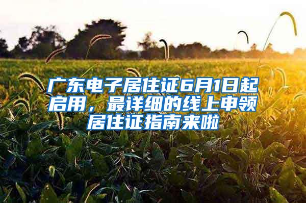 广东电子居住证6月1日起启用，最详细的线上申领居住证指南来啦