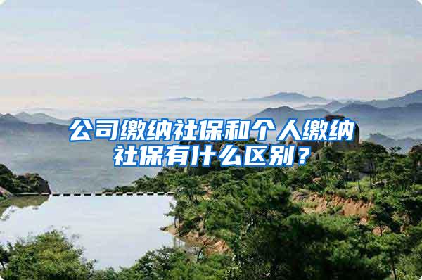 公司缴纳社保和个人缴纳社保有什么区别？