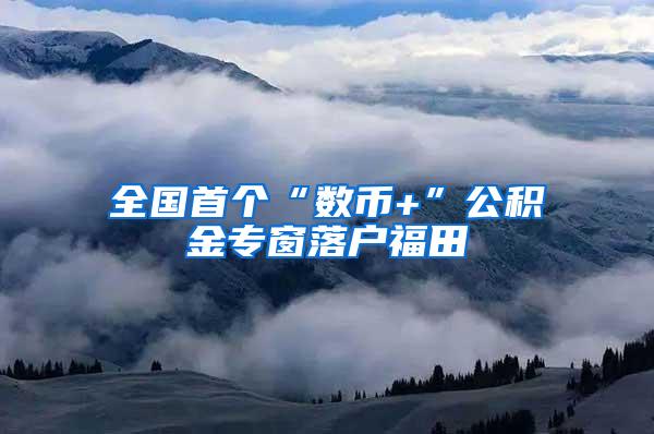 全国首个“数币+”公积金专窗落户福田