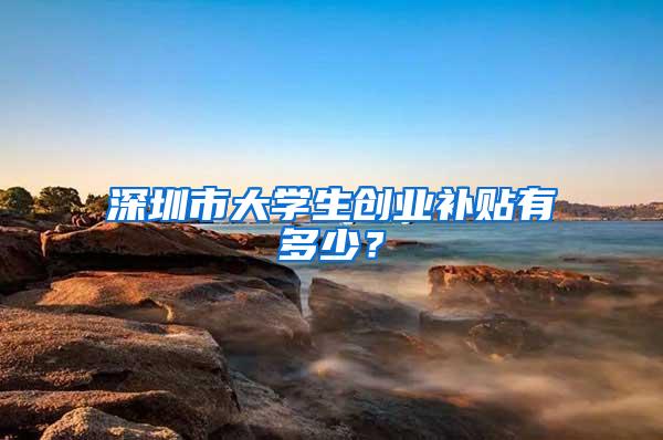 深圳市大学生创业补贴有多少？