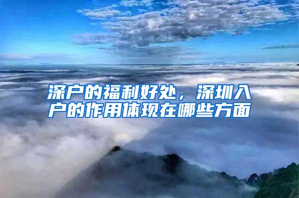 深户的福利好处，深圳入户的作用体现在哪些方面