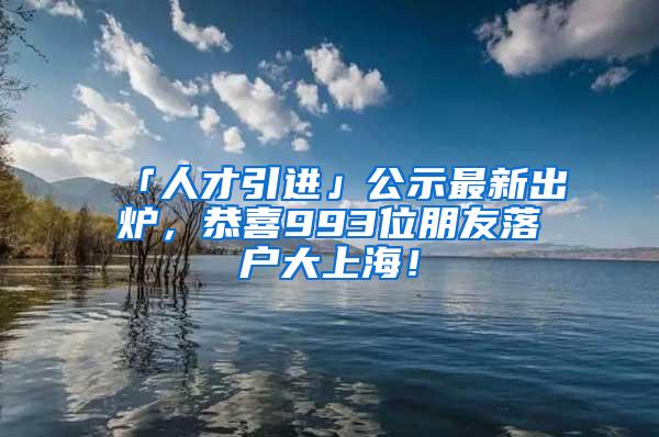 「人才引进」公示最新出炉，恭喜993位朋友落户大上海！