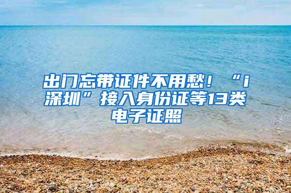 出门忘带证件不用愁！“i深圳”接入身份证等13类电子证照