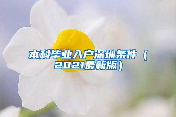 本科毕业入户深圳条件（2021最新版）