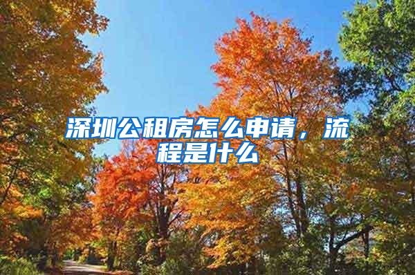 深圳公租房怎么申请，流程是什么