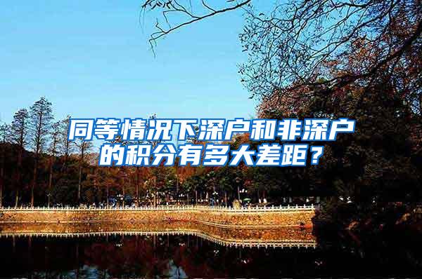 同等情况下深户和非深户的积分有多大差距？