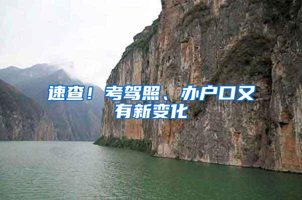 速查！考驾照、办户口又有新变化→