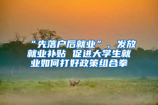 “先落户后就业”、发放就业补贴 促进大学生就业如何打好政策组合拳