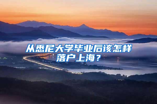 从悉尼大学毕业后该怎样落户上海？