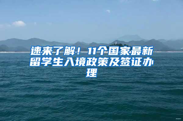 速来了解！11个国家最新留学生入境政策及签证办理