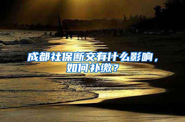 成都社保断交有什么影响，如何补缴？