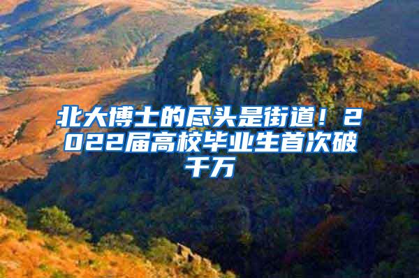 北大博士的尽头是街道！2022届高校毕业生首次破千万