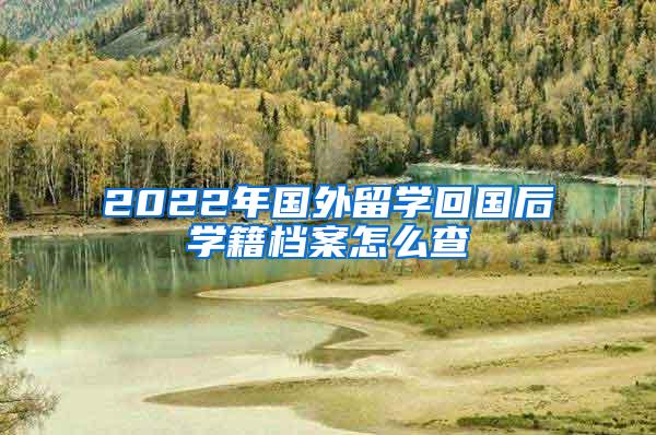 2022年国外留学回国后学籍档案怎么查