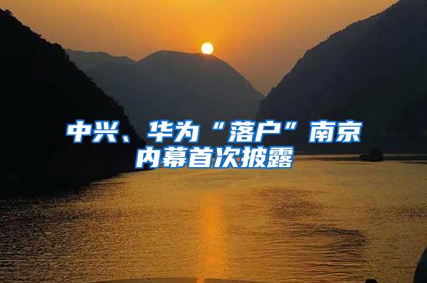 中兴、华为“落户”南京内幕首次披露