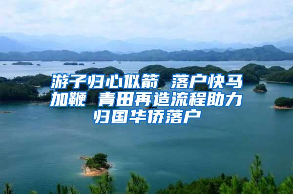 游子归心似箭 落户快马加鞭 青田再造流程助力归国华侨落户