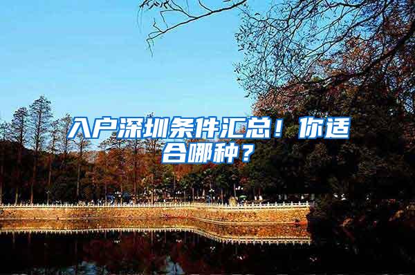 入户深圳条件汇总！你适合哪种？