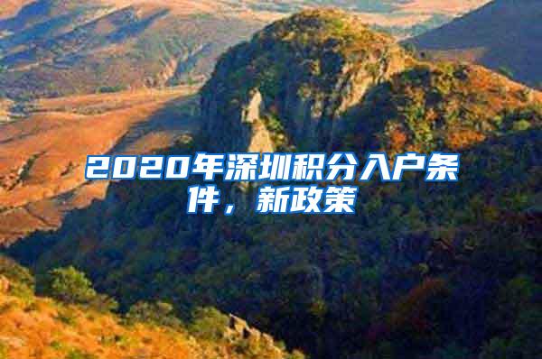 2020年深圳积分入户条件，新政策