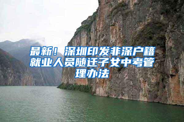 最新！深圳印发非深户籍就业人员随迁子女中考管理办法