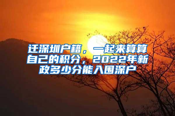 迁深圳户籍，一起来算算自己的积分，2022年新政多少分能入围深户