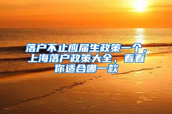 落户不止应届生政策一个，上海落户政策大全，看看你适合哪一款