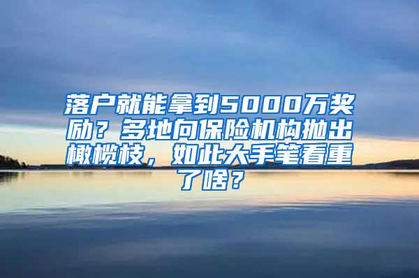 落户就能拿到5000万奖励？多地向保险机构抛出橄榄枝，如此大手笔看重了啥？