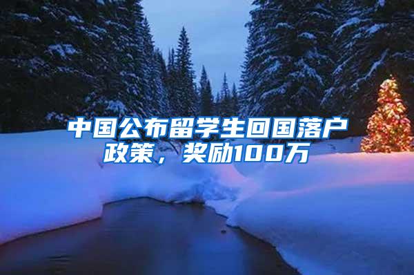 中国公布留学生回国落户政策，奖励100万