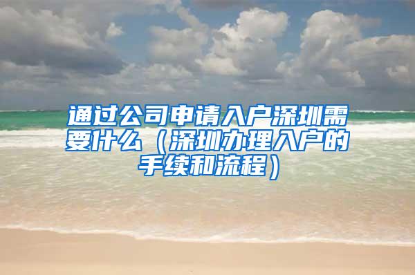通过公司申请入户深圳需要什么（深圳办理入户的手续和流程）