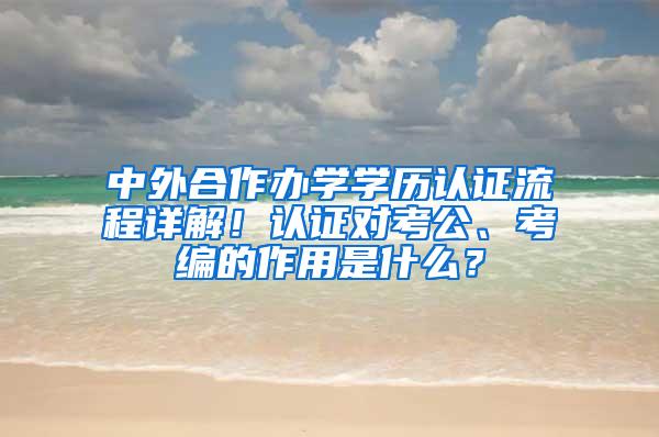 中外合作办学学历认证流程详解！认证对考公、考编的作用是什么？