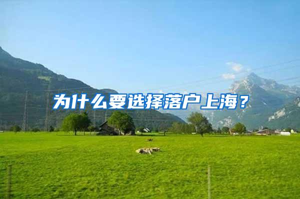 为什么要选择落户上海？