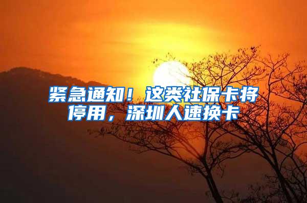 紧急通知！这类社保卡将停用，深圳人速换卡