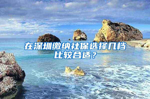 在深圳缴纳社保选择几档比较合适？