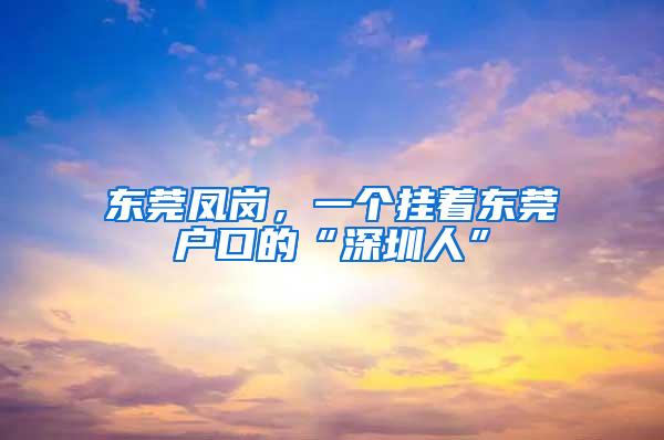 东莞凤岗，一个挂着东莞户口的“深圳人”