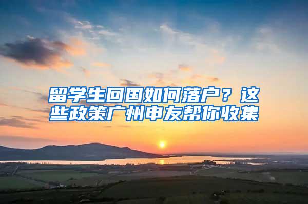 留学生回国如何落户？这些政策广州申友帮你收集