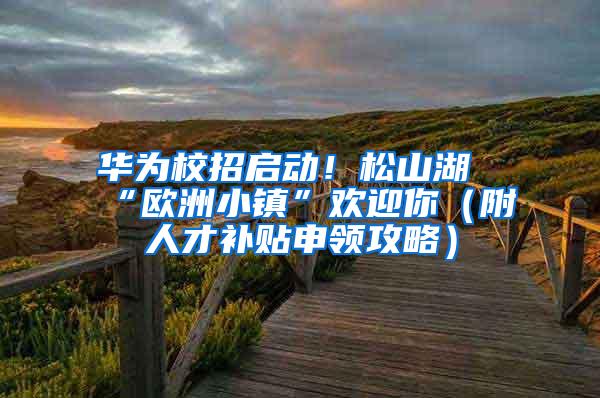 华为校招启动！松山湖“欧洲小镇”欢迎你（附人才补贴申领攻略）