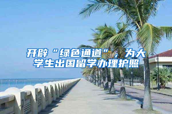 开辟“绿色通道”，为大学生出国留学办理护照