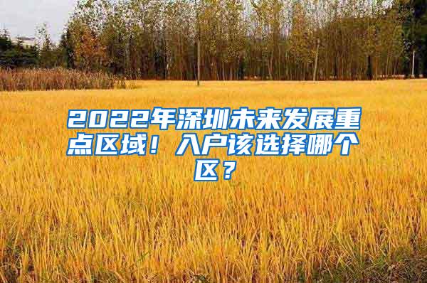 2022年深圳未来发展重点区域！入户该选择哪个区？