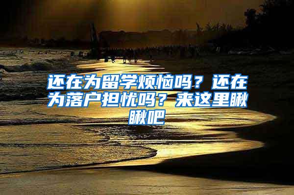 还在为留学烦恼吗？还在为落户担忧吗？来这里瞅瞅吧