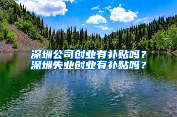 深圳公司创业有补贴吗？深圳失业创业有补贴吗？