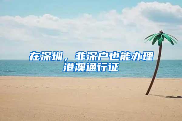 在深圳，非深户也能办理港澳通行证