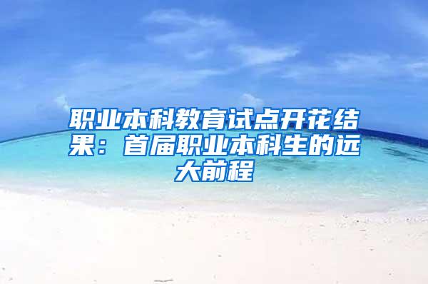 职业本科教育试点开花结果：首届职业本科生的远大前程