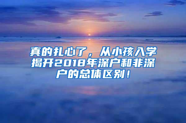 真的扎心了，从小孩入学揭开2018年深户和非深户的总体区别！