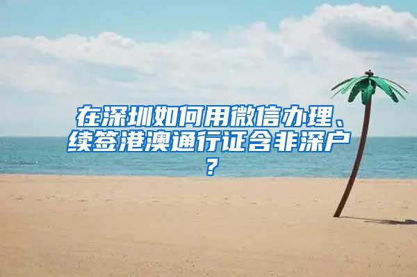 在深圳如何用微信办理、续签港澳通行证含非深户？