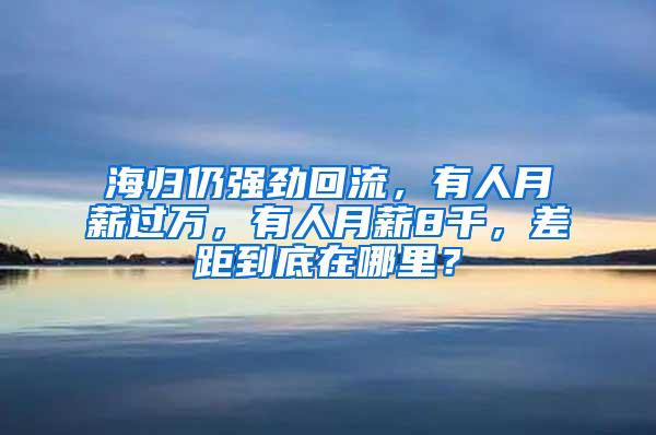 海归仍强劲回流，有人月薪过万，有人月薪8千，差距到底在哪里？